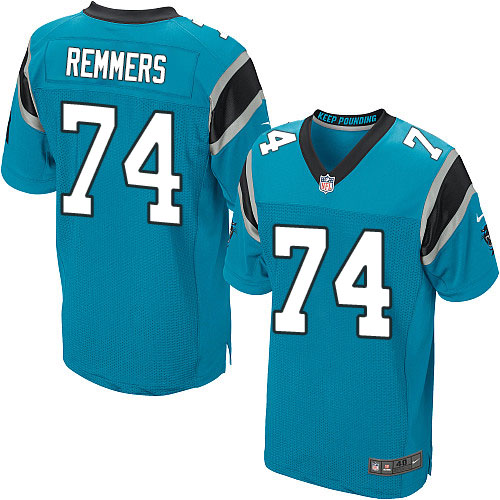 Men's Elite Mike Remmers Nike Jersey Blue Alternate - #74 NFL Carolina Panthers
